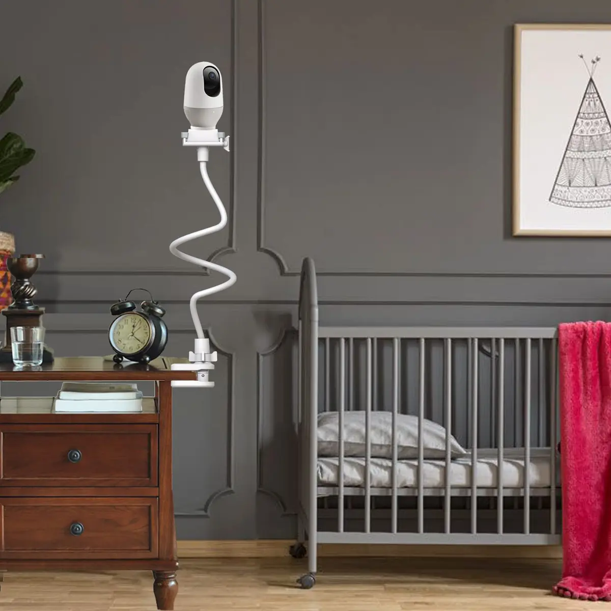 Derebir Flexible Baby Camera Mount Holder Stand | Compatible with Nanit Pro, HelloBaby, Infant Optics & 1/4" Cameras - view 7
