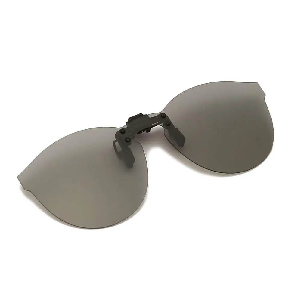 YAMEIZE Polarized Clip-on Sunglasses for Prescription Glasses, Cat Eye Style, Discoloration Lens | UV400 Protection - main product image