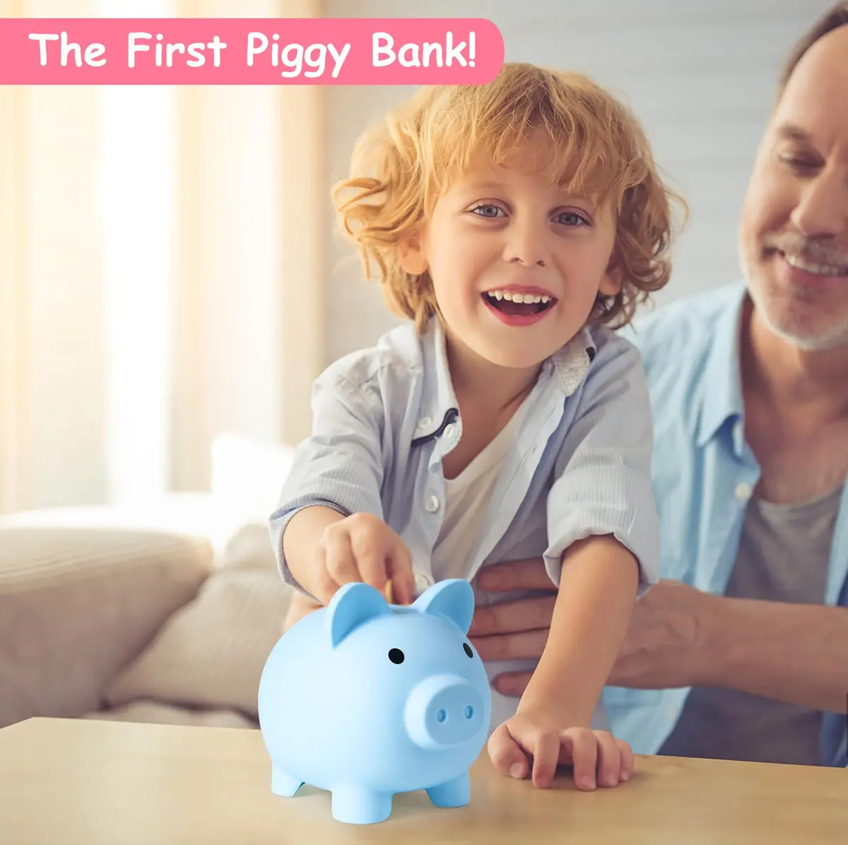 PJDRLLC Piggy Bank for Kids - Unbreakable Plastic Money Bank - Medium Size | Durable, Safe & Colorful - view 2