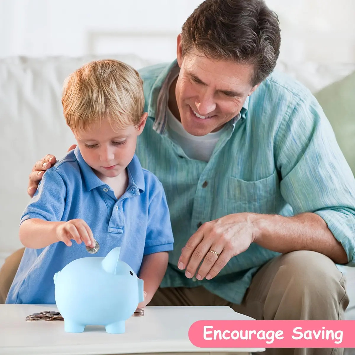 PJDRLLC Piggy Bank for Kids - Unbreakable Plastic Money Bank - Medium Size | Durable, Safe & Colorful - view 3
