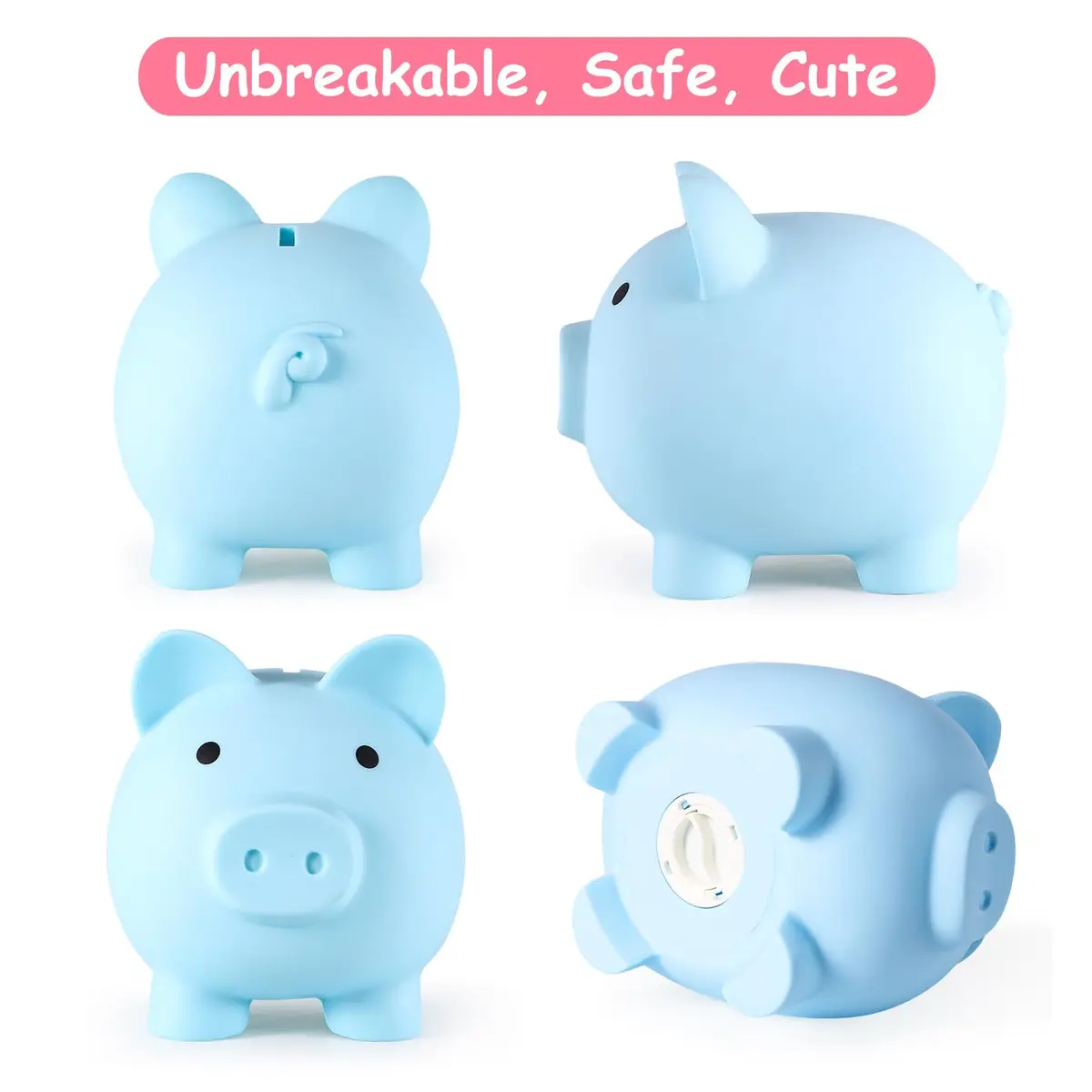 PJDRLLC Piggy Bank for Kids - Unbreakable Plastic Money Bank - Medium Size | Durable, Safe & Colorful - view 4