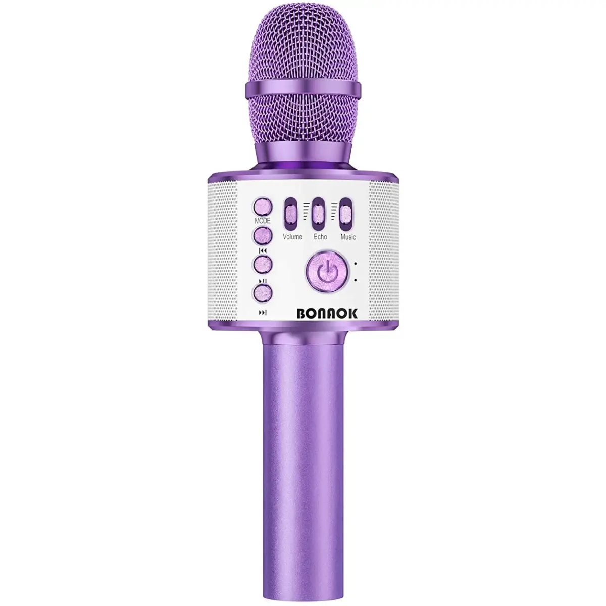 BONAOK Wireless Bluetooth Karaoke Microphone Q37 Light Purple | 3-in-1 Portable Mic Speaker for All Smartphones - main product image