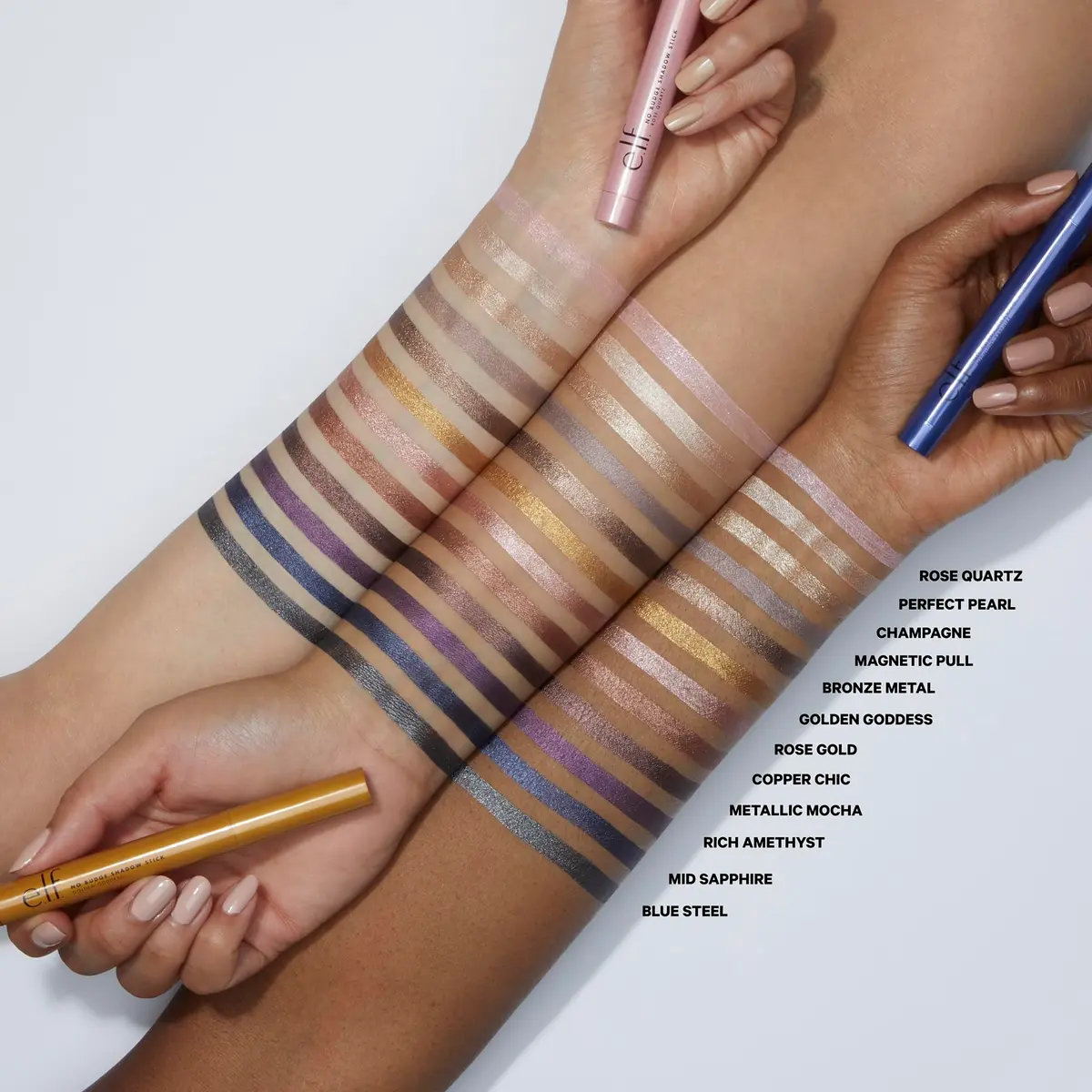 e.l.f. No Budge Shadow Stick Rose Quartz 1.4g (0.05 Oz) | Long-Lasting Metallic Cream Eyeshadow - view 2