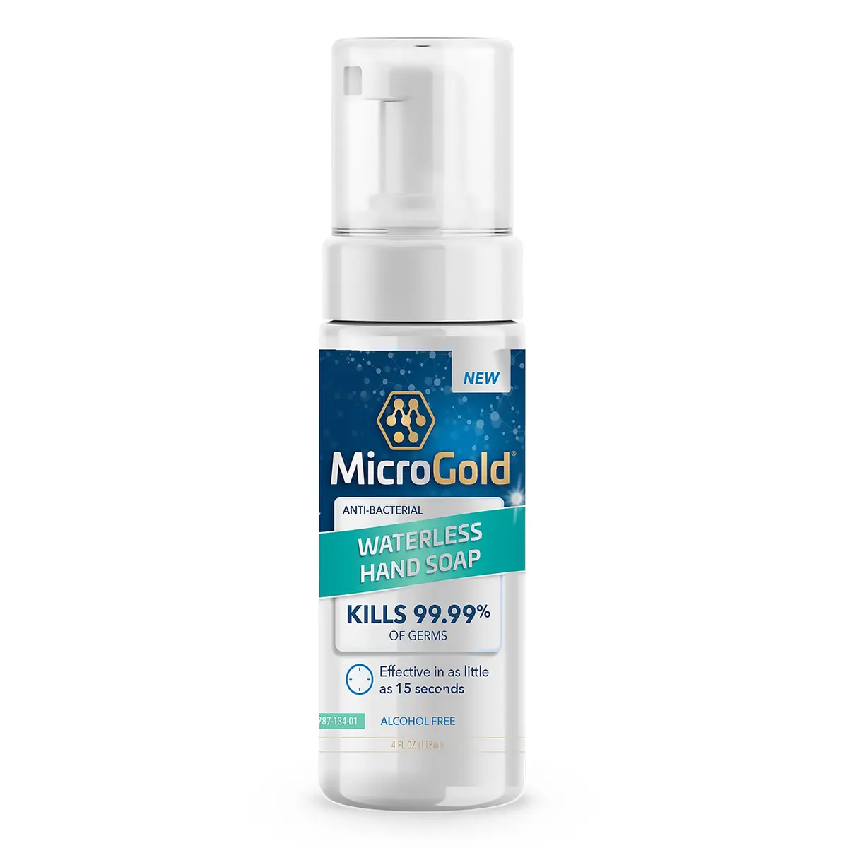 MicroGold Hand Sanitizer 4 Fl Oz | Alcohol-Free Waterless Foam, Kills 99.9% Germs, Made in the USA - main product image