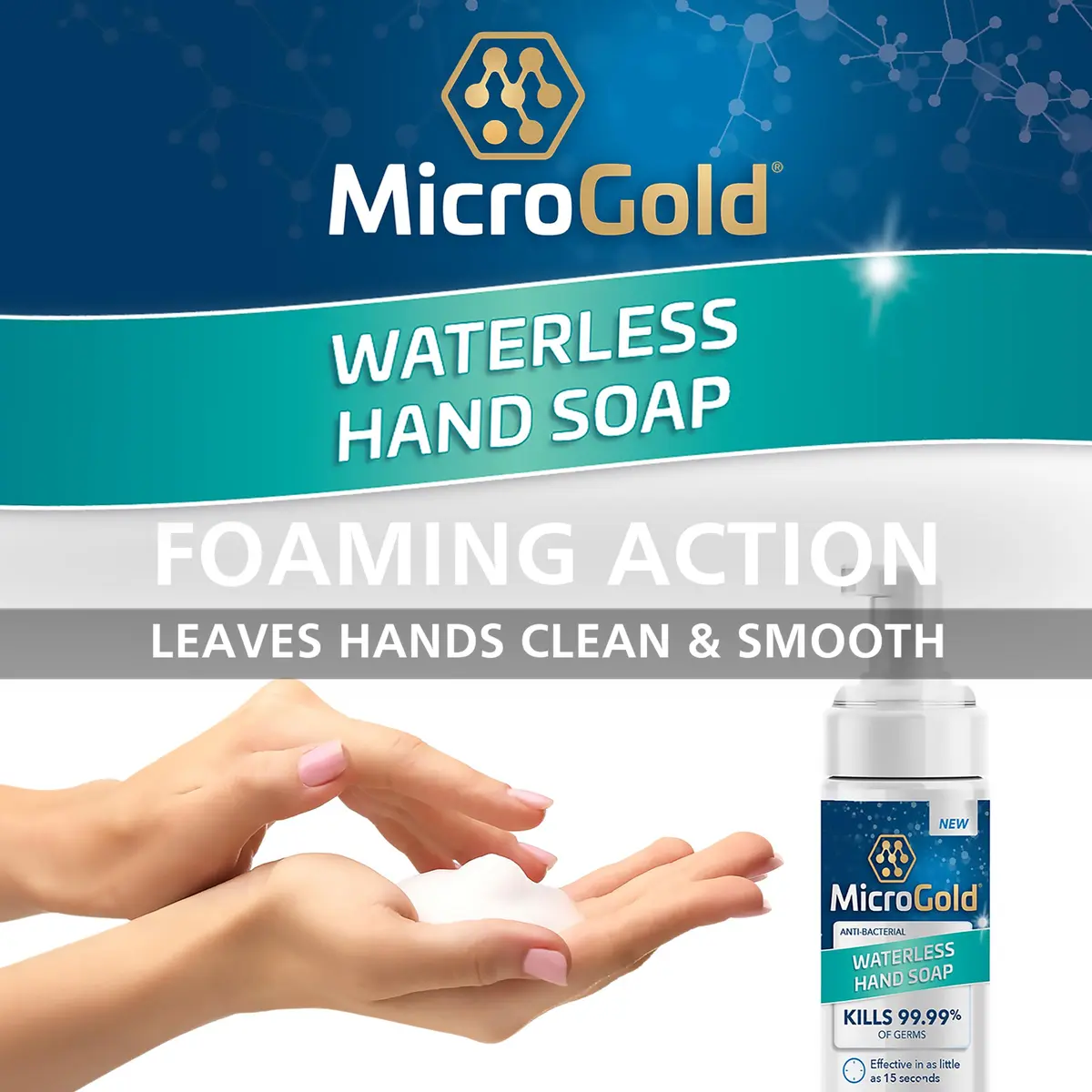 MicroGold Hand Sanitizer 4 Fl Oz | Alcohol-Free Waterless Foam, Kills 99.9% Germs, Made in the USA - view 5