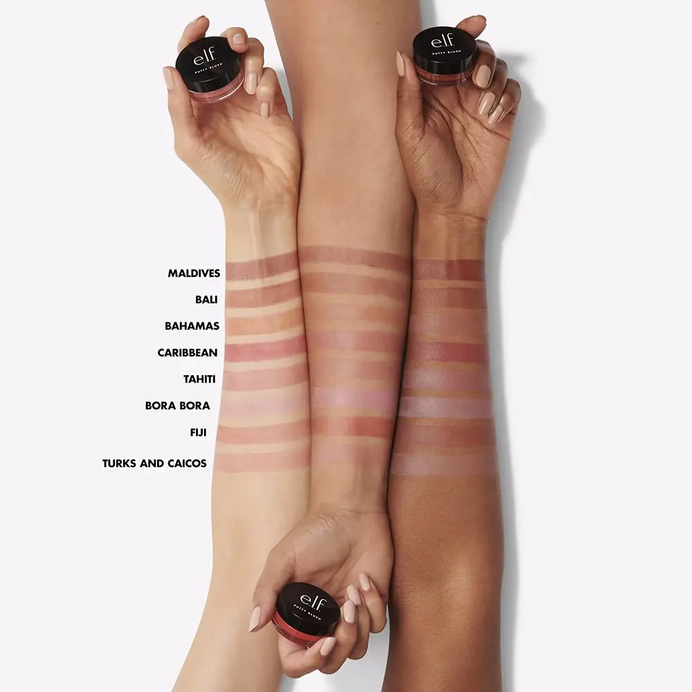 e.l.f. Putty Blush, Creamy & High-Pigment Formula for a Natural Glow, Bora Bora | Semi-Matte & Powder Finish - view 3