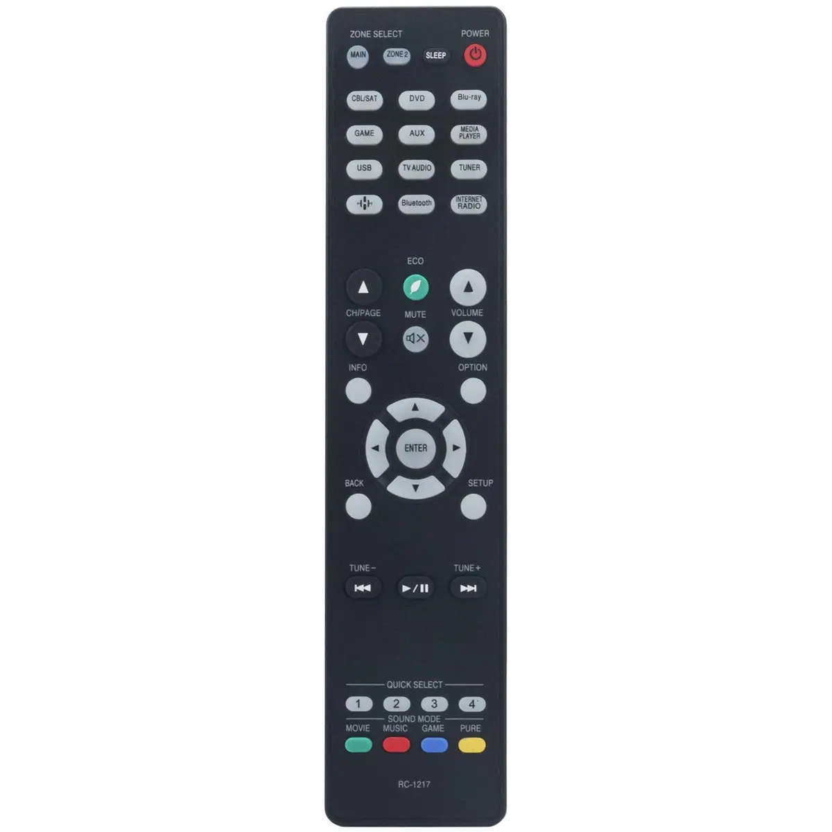 WINFLIKE RC-1217 Replacement Remote for Denon AV Receiver | Easy Setup, Sensitive Keys, Black - main product image