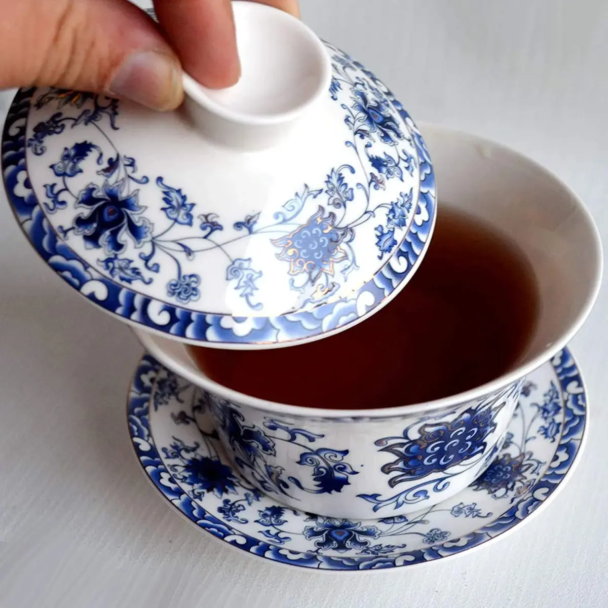 Eplze 300ml (10oz) Ceramic Gaiwan Teacup with Lid | Traditional Chinese Kung Fu Tea Ceremony - view 5