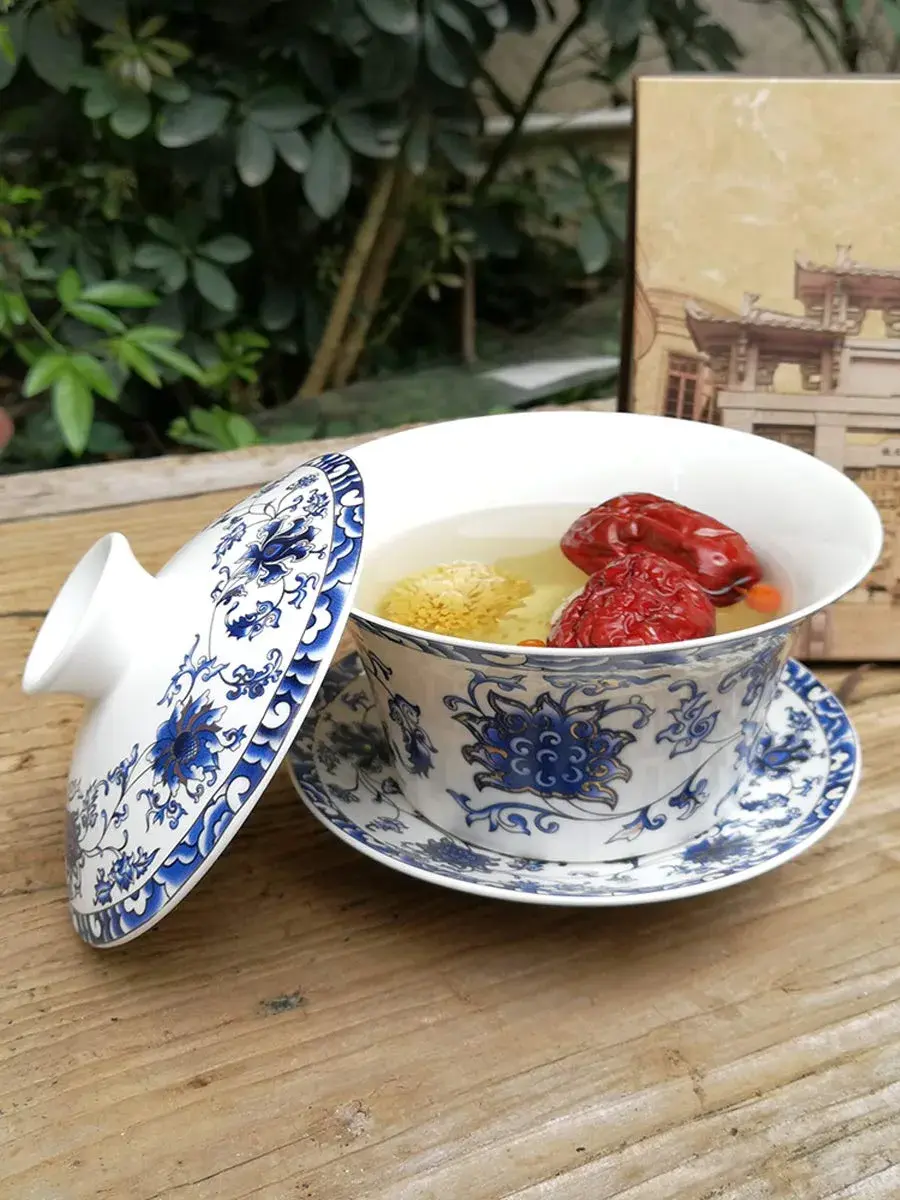Eplze 300ml (10oz) Ceramic Gaiwan Teacup with Lid | Traditional Chinese Kung Fu Tea Ceremony - view 3
