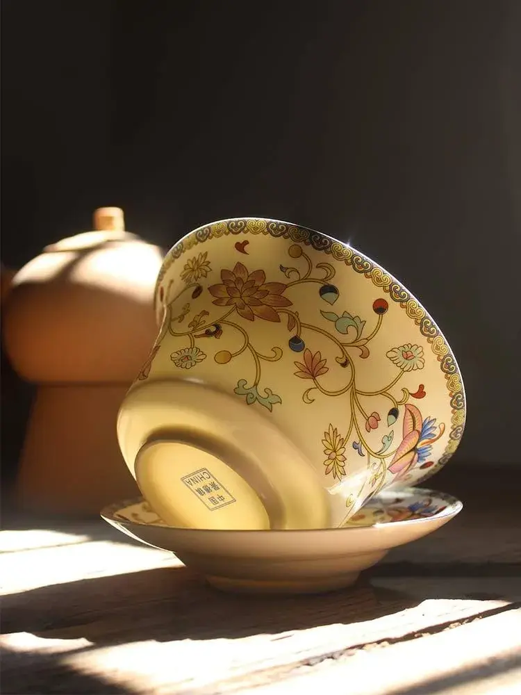 Eplze Ceramic Gaiwan Teacup 300ml (10oz) | Traditional Chinese Kung Fu Tea Cup with Lid - view 5