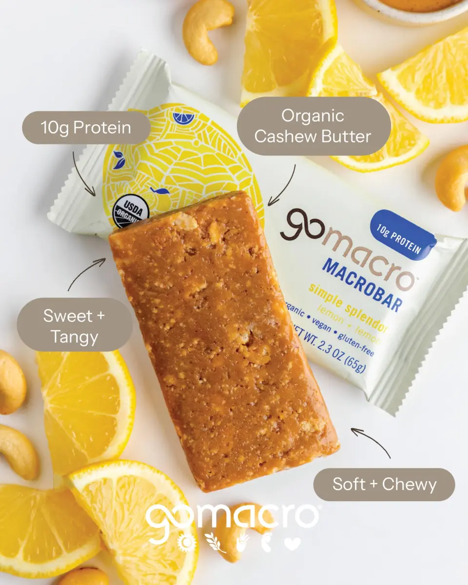 GoMacro Organic Lemon & Lemon Protein Bars 65g (2.3 Oz) | Plant-Based & Gluten-Free - view 3