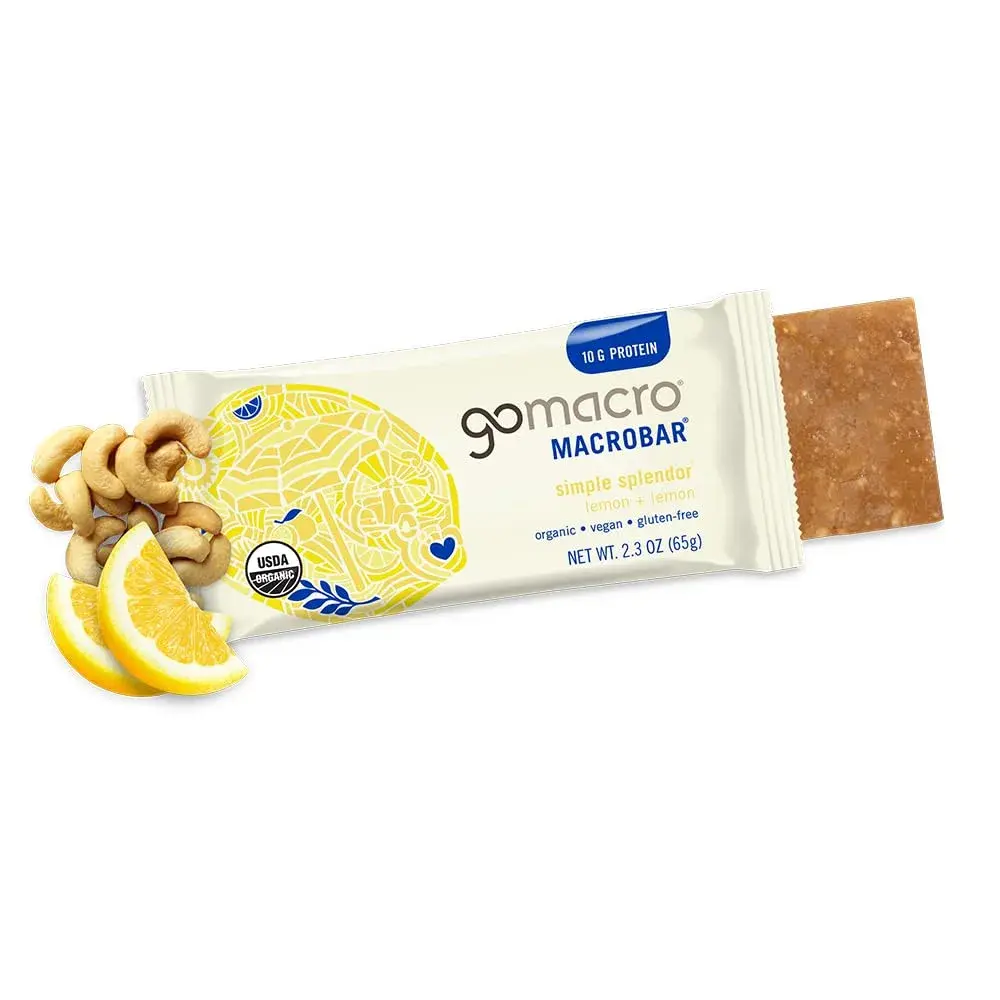 GoMacro Organic Lemon & Lemon Protein Bars 65g (2.3 Oz) | Plant-Based & Gluten-Free - view 2