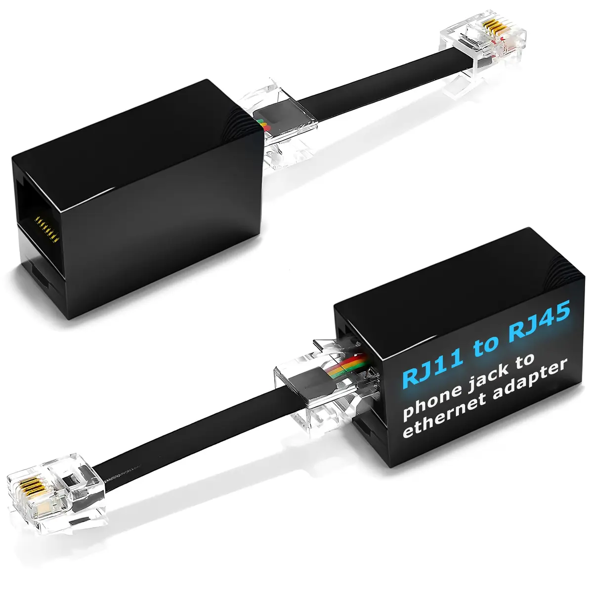 RetailAndBulk 2-Pack RJ45 Female to RJ11 Male Adapter | Connect Landline Devices to Ethernet - main product image