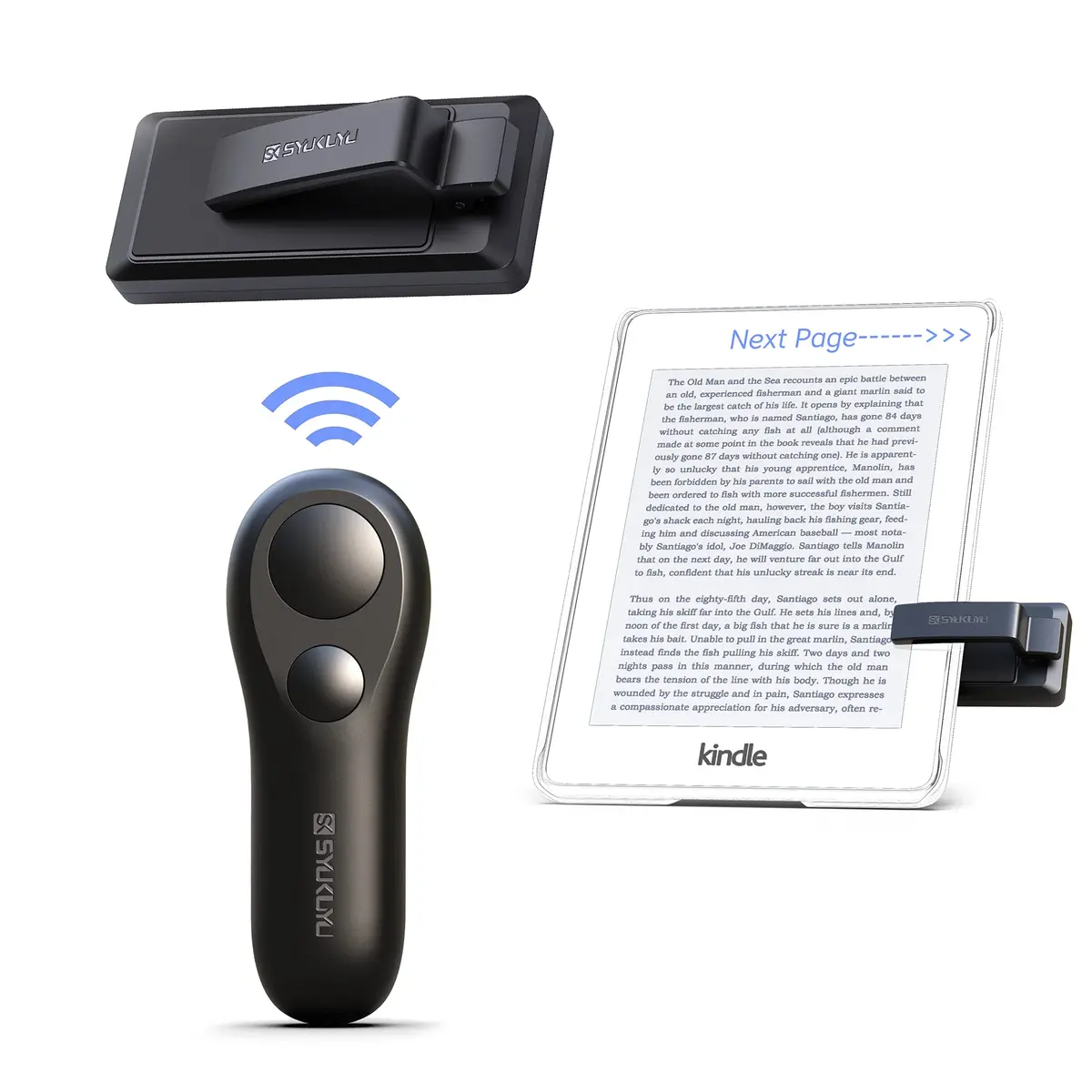 SK SYUKUYU RF Remote Control Page Turner for Kindle, iPad, Android Tablets & iPhone | Black - main product image