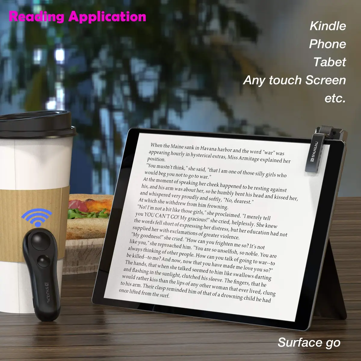 SK SYUKUYU RF Remote Control Page Turner for Kindle, iPad, Android Tablets & iPhone | Black - view 5