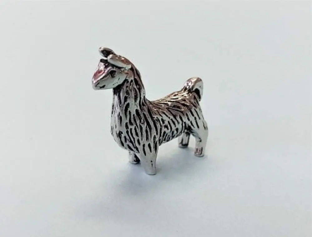 Basic Spirit Single Llama Miniature Figurine 2.54 cm (1 inch) | Authentic Metal Decor - main product image