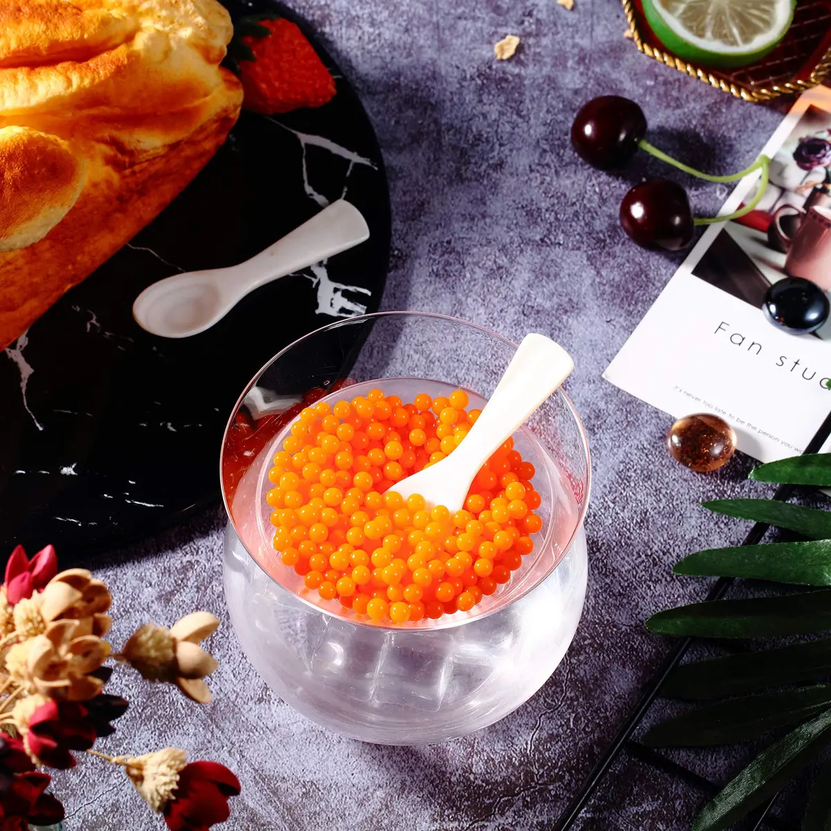 Patelai Caviar Serving Set, Glass Dish with 2 Pcs Caviar Spoons | Elegant & Durable - view 6
