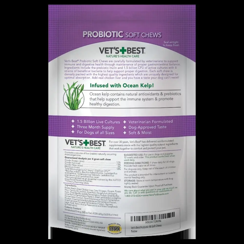 Vet's Best Probiotic Soft Chews for Dogs 90 Count | Digestive & Gut Health Support - view 2
