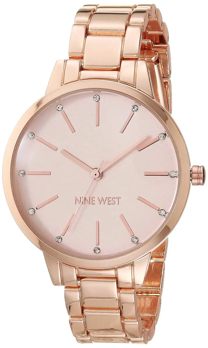Nine West Women's Crystal Accented Bracelet Watch 36mm (1.42in) | Japanese Quartz Movement - main product image