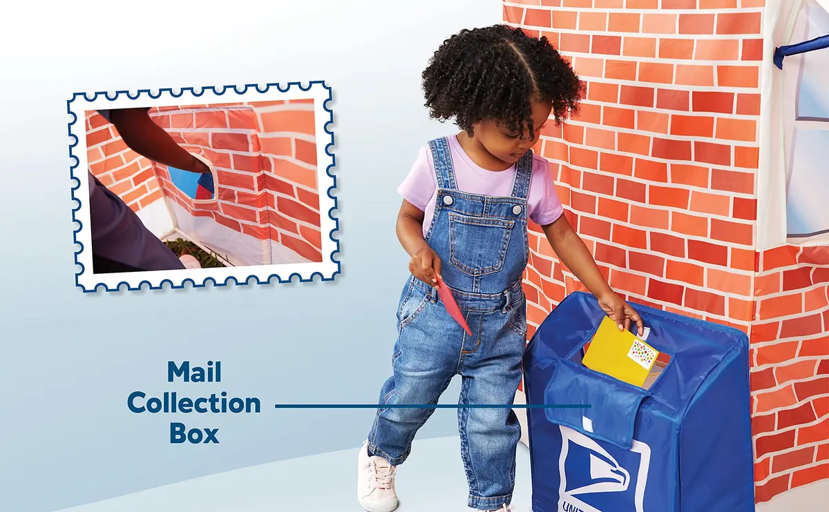 Kid Trax Post Office Play Tent Large White | Interactive Mail Role-Play (115 characters) - view 6
