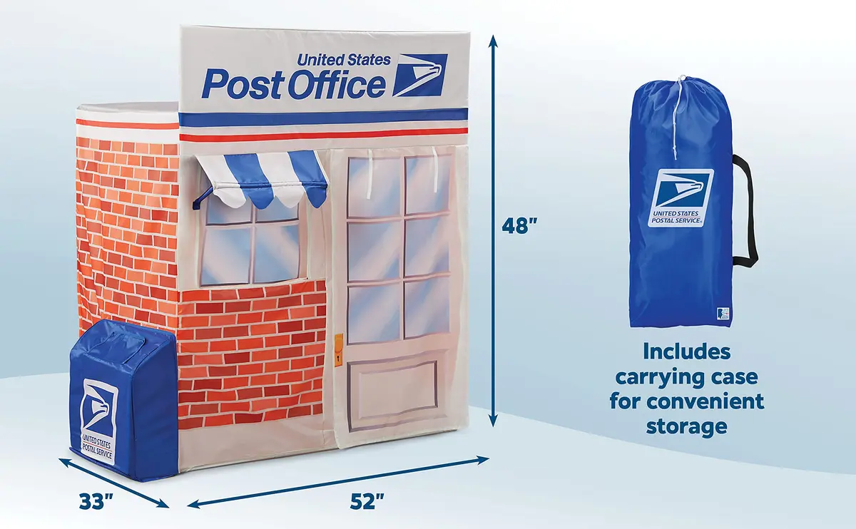 Kid Trax Post Office Play Tent Large White | Interactive Mail Role-Play (115 characters) - view 7