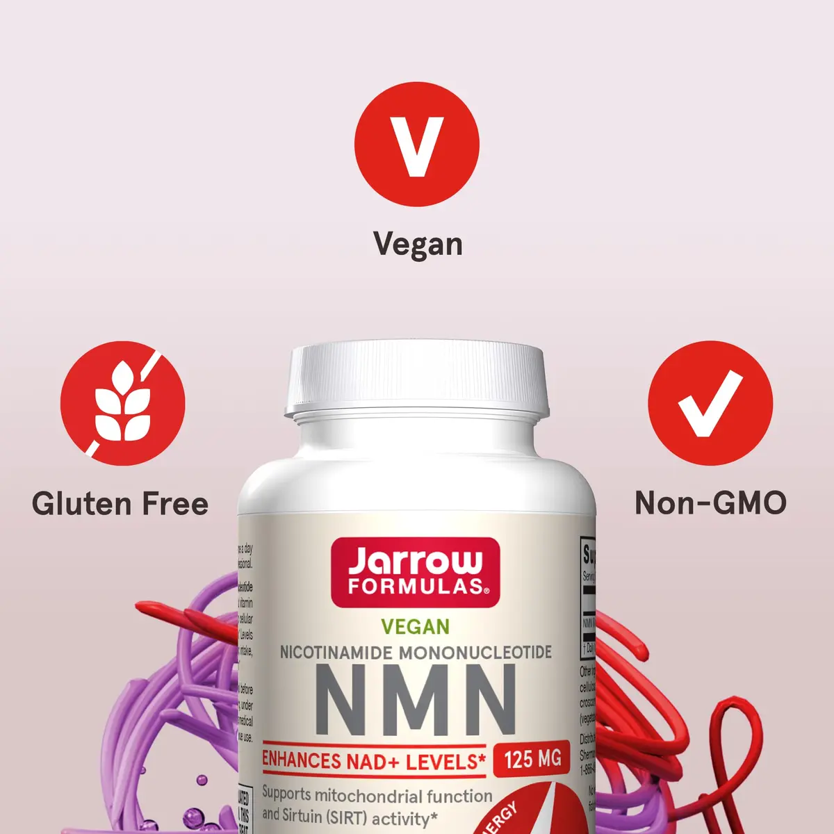 Jarrow Vegan NMN 125 mg | NAD+ Precursor for Healthy Aging & Energy - view 4