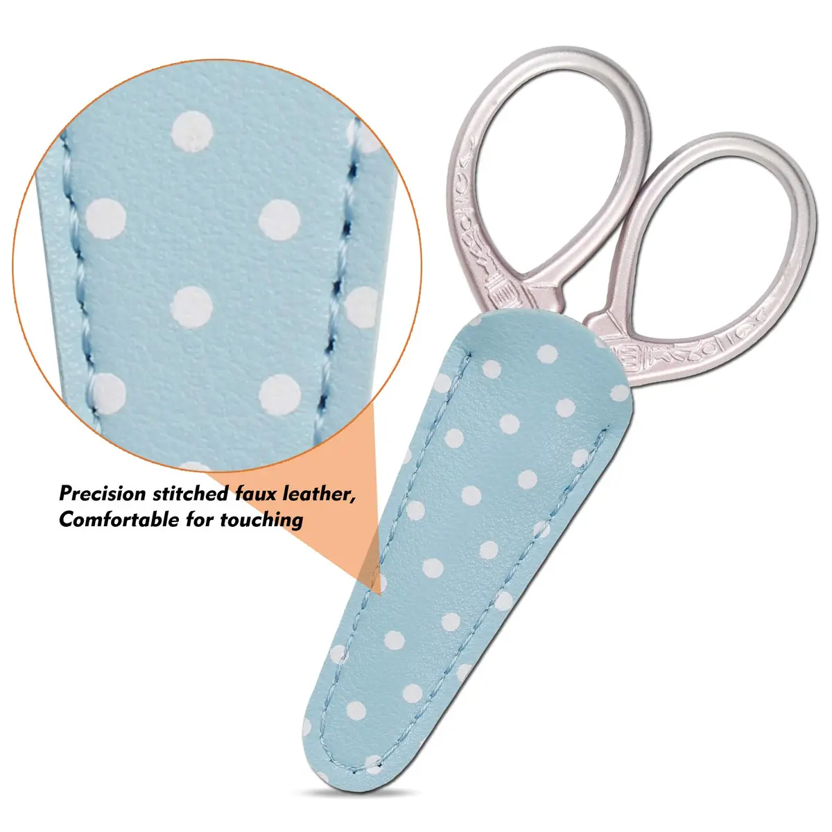 Hisuper Embroidery Scissors Stainless Steel Sharp 3.6 inch (9.1 cm) with Leather Cover - view 4