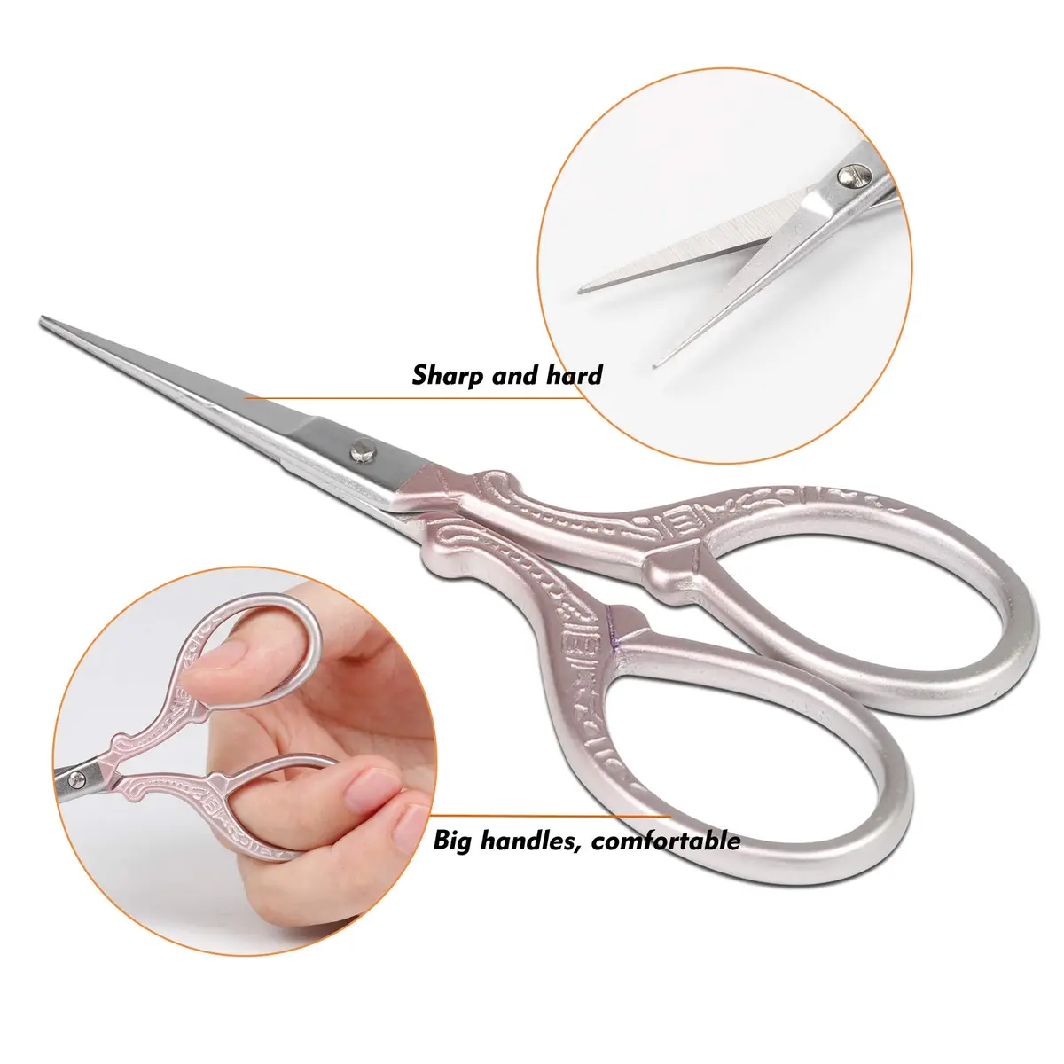 Hisuper Embroidery Scissors Stainless Steel Sharp 3.6 inch (9.1 cm) with Leather Cover - view 3