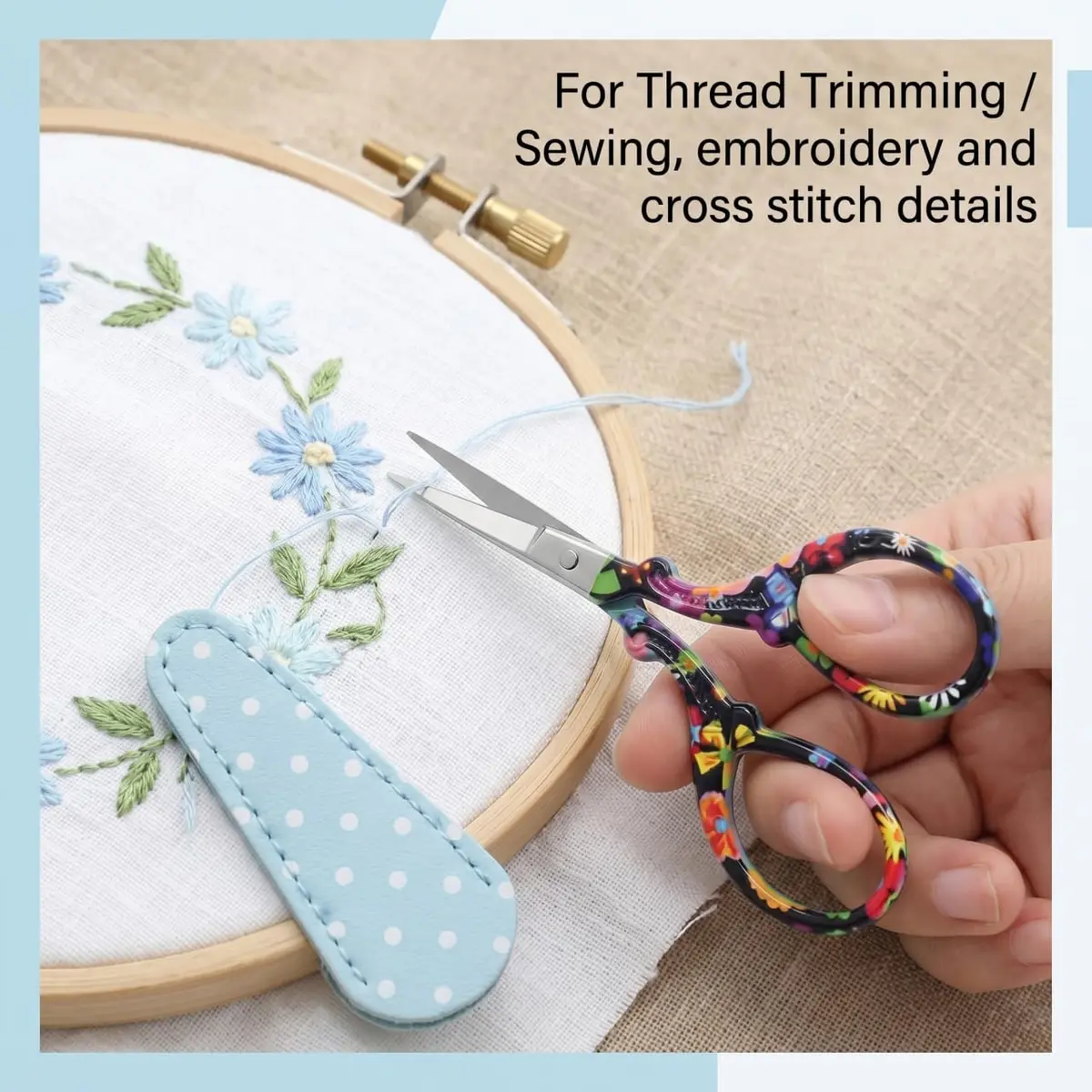 Hisuper 3.6 inch Embroidery Scissors with Leather Sheath | Vintage Crafting Tool - view 7
