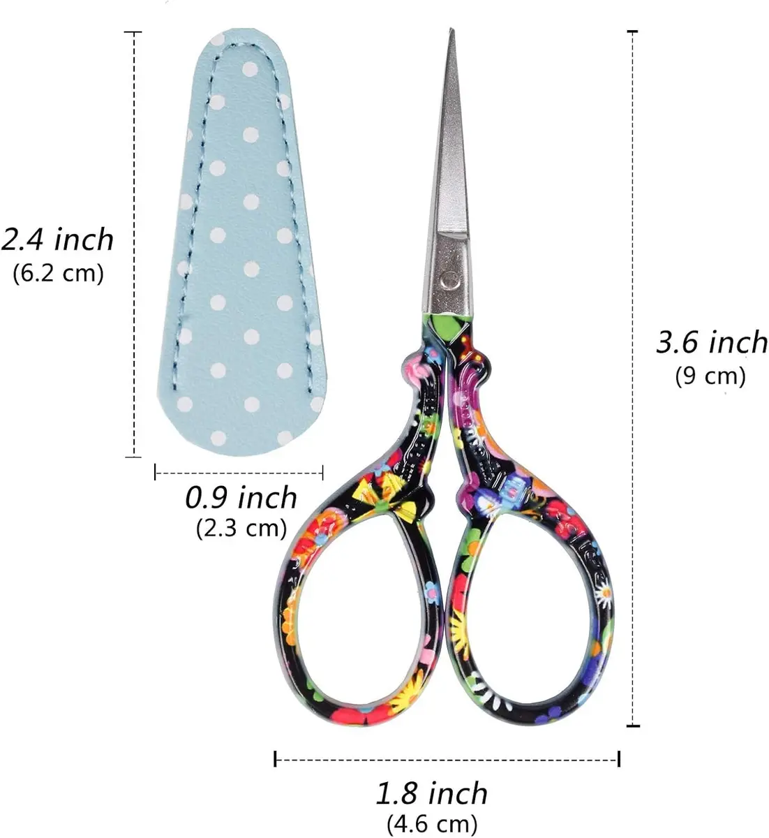 Hisuper 3.6 inch Embroidery Scissors with Leather Sheath | Vintage Crafting Tool - view 2