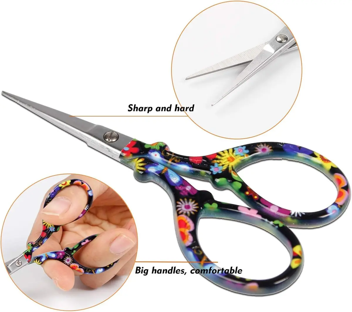Hisuper 3.6 inch Embroidery Scissors with Leather Sheath | Vintage Crafting Tool - view 3