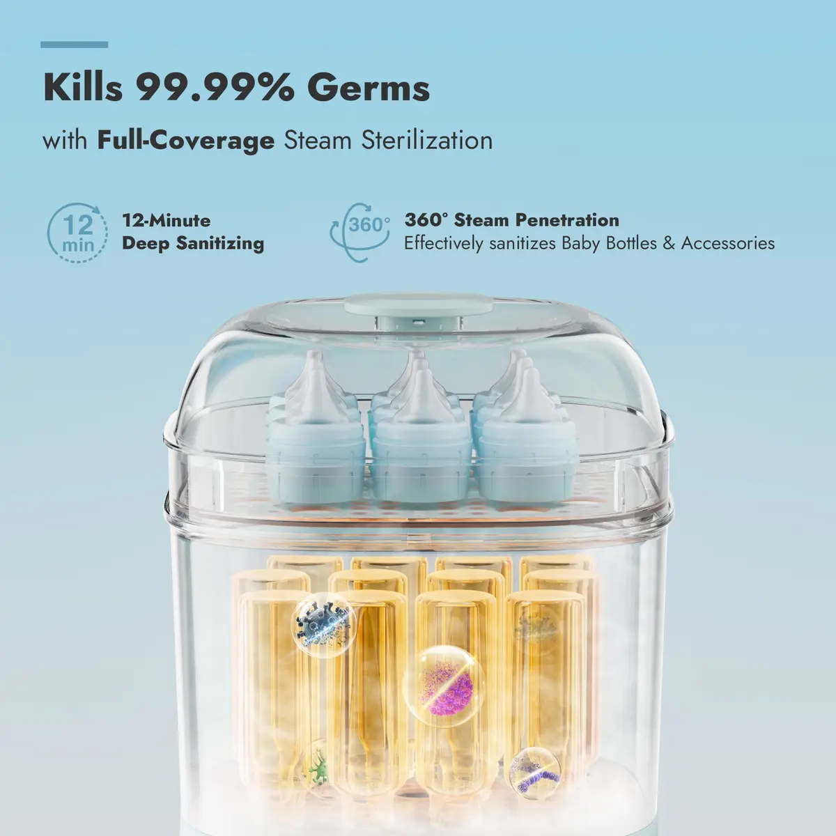 Papablic Bottle Sterilizer and Dryer Pro Max 13 Bottles Large Capacity | 5-in-1 Baby Care Device - view 2