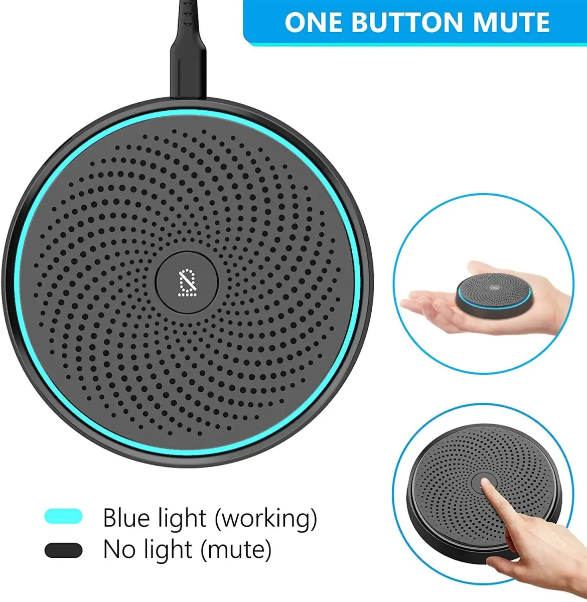 ANSTEN Conference USB Microphone, Omnidirectional Condenser PC Mic with Mute Function | 50g (1.76oz) - view 6