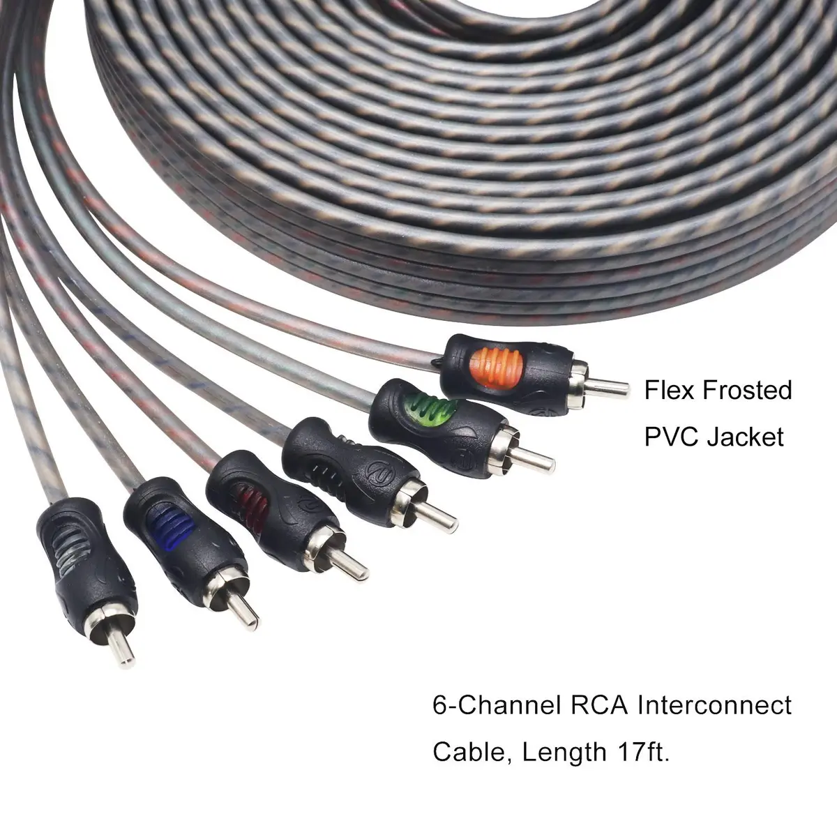 RECOIL RCI617 17ft (5.18m) 6-Channel RCA Audio Cable | Twisted Pair Noise Reduction - view 5
