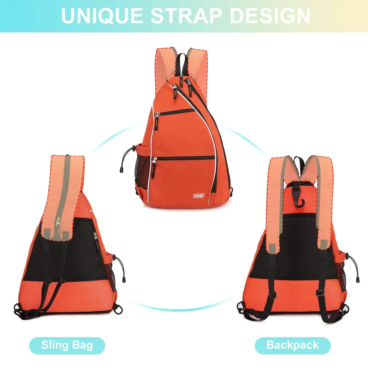 Sucipi Pickleball Bag for Men & Women,Convertible Backpack with Fence Hook | Water-Resistant Nylon, Large Capacity, Dual Carry Modes - view 3