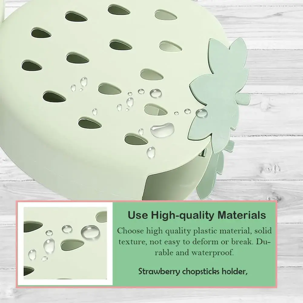 AKOAK Strawberry Chopsticks Stand 14.3cm (5.63 inch) | Kitchen Utensil Organizer with Fast Drainage - view 4