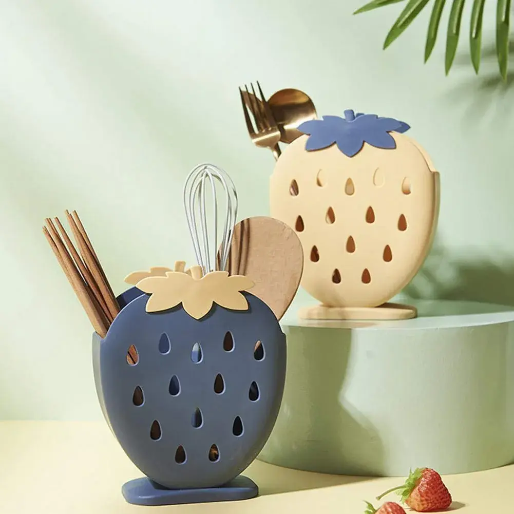 AKOAK Strawberry Chopsticks Stand Holder, Kitchen Utensil Organizer, Dark Blue | 14.3cm (5.63 inch) - view 2