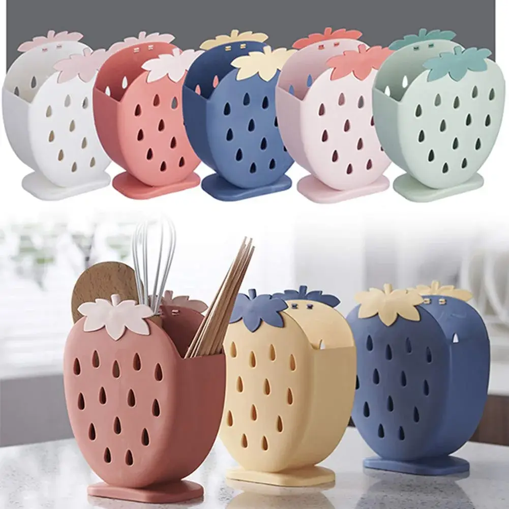 AKOAK Strawberry Chopsticks Stand Cutlery Holder 14.3cm (5.63 inch) | Dries Utensils Fast - view 8