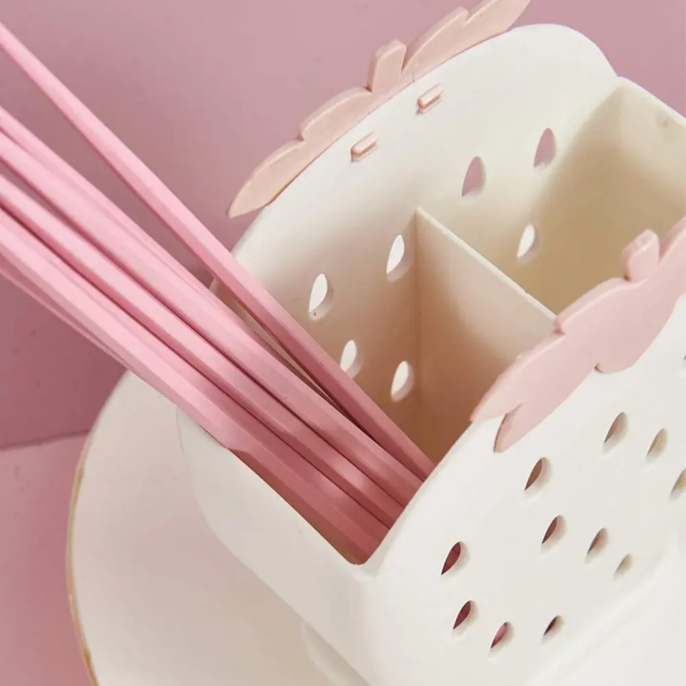 AKOAK Strawberry Chopsticks Stand Cutlery Holder 14.3cm (5.63 inch) | Dries Utensils Fast - view 2