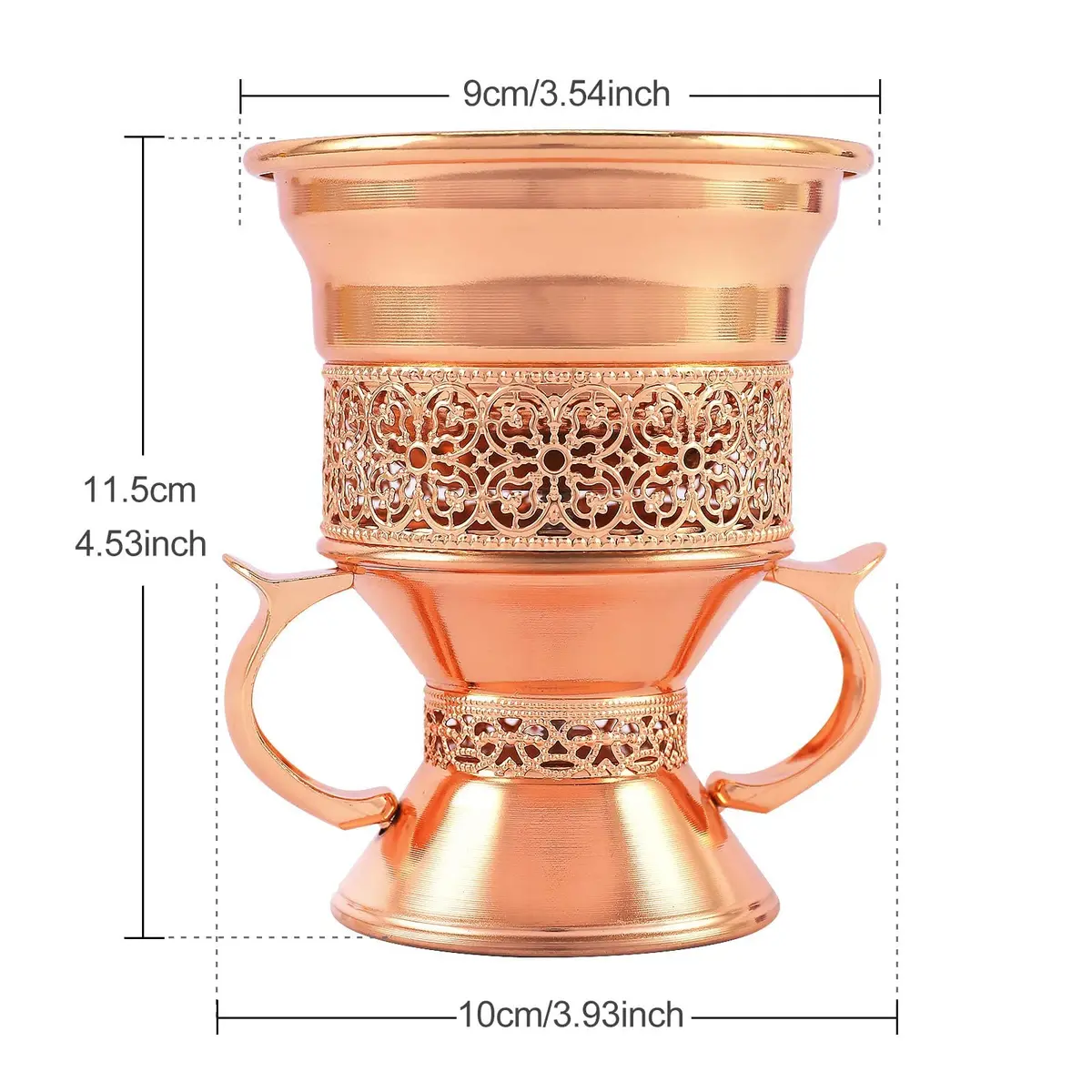 HOCUROAY Metal Frankincense Resin Incense Burner Rose Gold | Durable, Portable & Elegant for Yoga, Spa & Aromatherapy - view 5