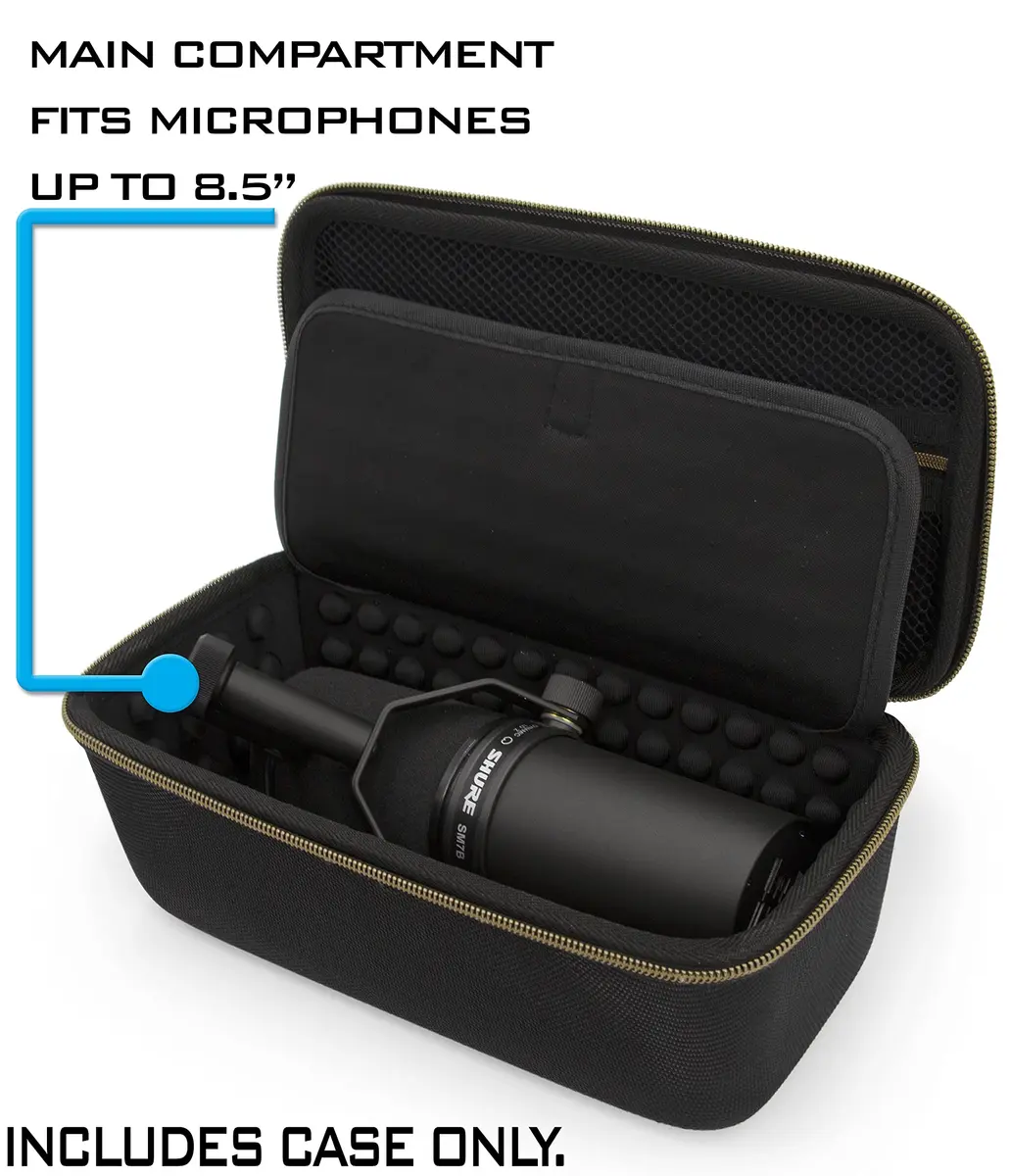 CASEMATIX Studio Hard Shell Case for Rode PodMic, Shure SM7B & Large Podcast Mics - Turquoise (25.6cm x 13.7cm x 10.2cm) - view 2