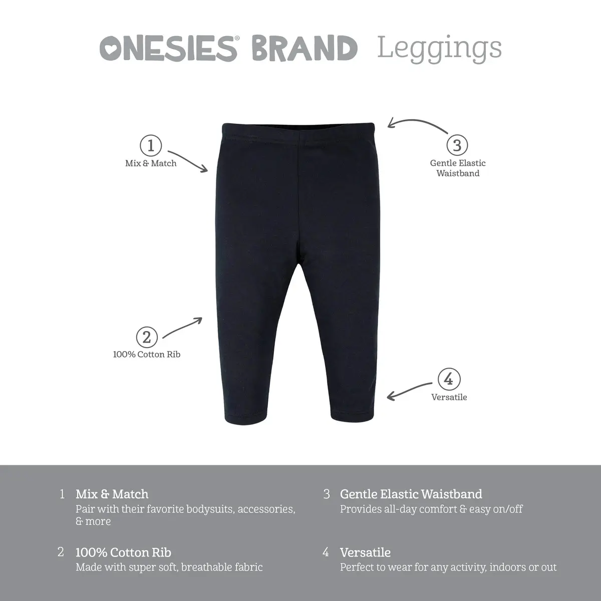 Onesies Brand Baby 3 Onesies 3 Pants Outfit Bundle Mix n Match 3-6 Months | Soft Cotton, Easy Care - view 6