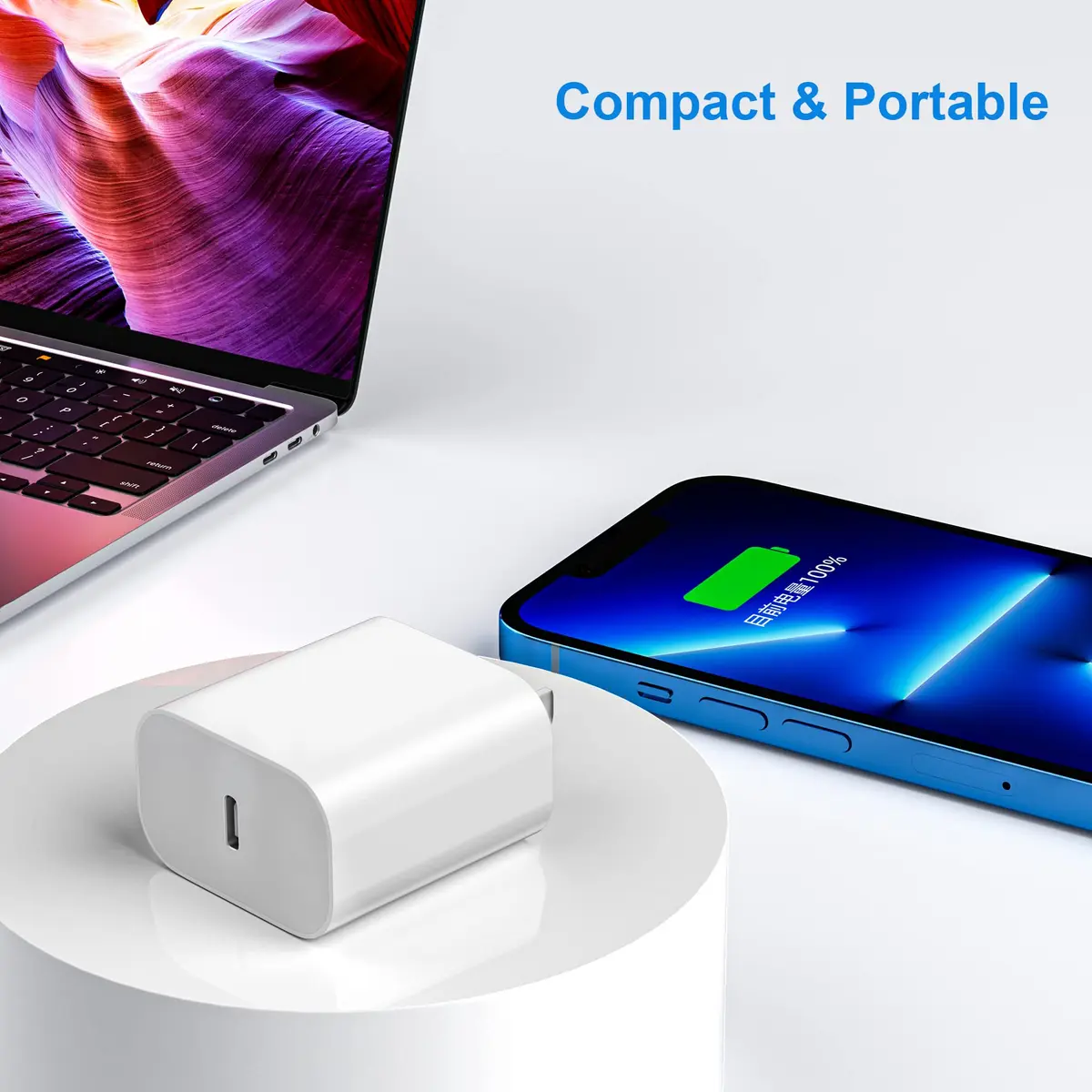 BSTOEM USB-C Charger Block for iPhone 18 & iPad Pro | Fast 20W Power Adapter (2 Pack, White) - view 5