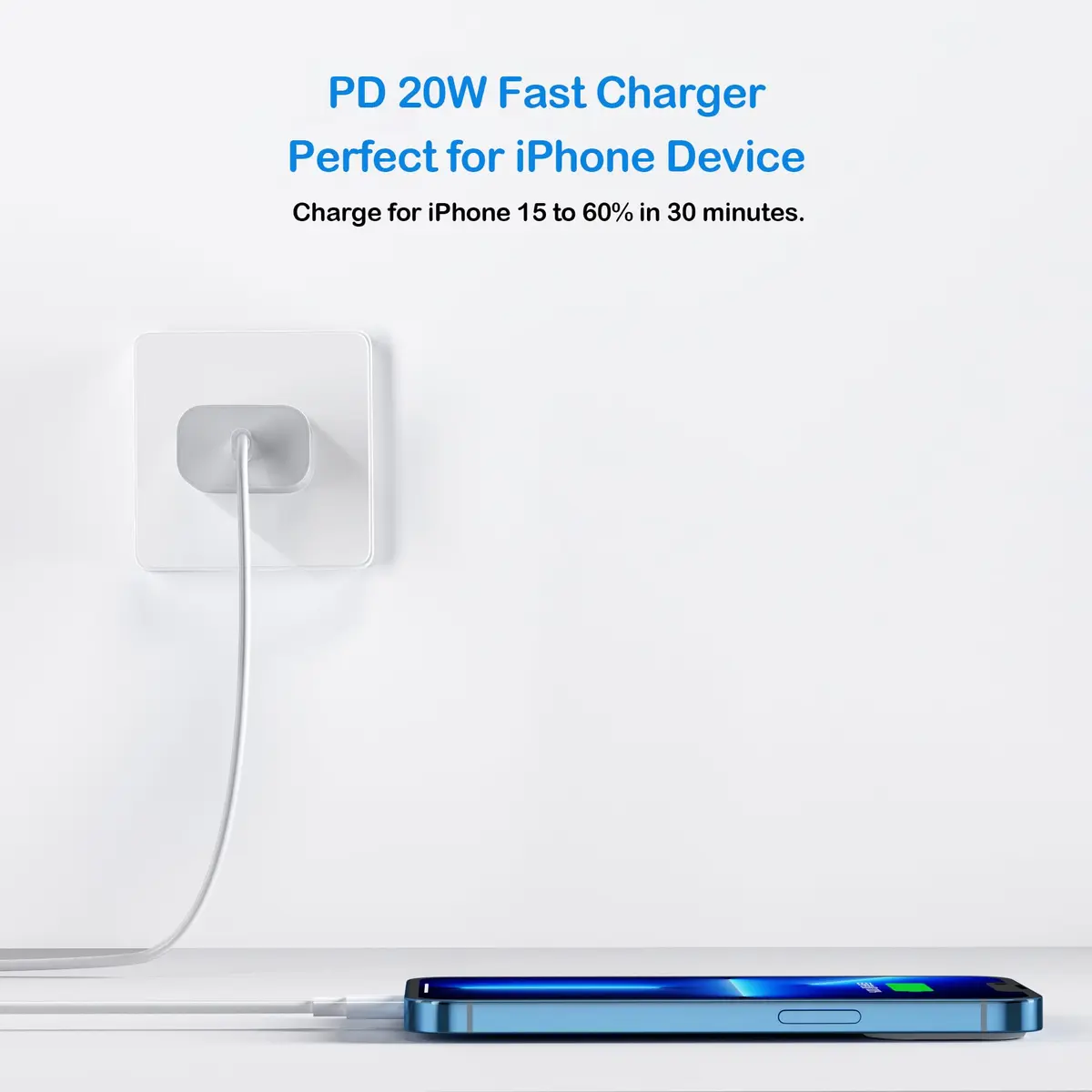 BSTOEM USB-C Charger Block for iPhone 18 & iPad Pro | Fast 20W Power Adapter (2 Pack, White) - view 3