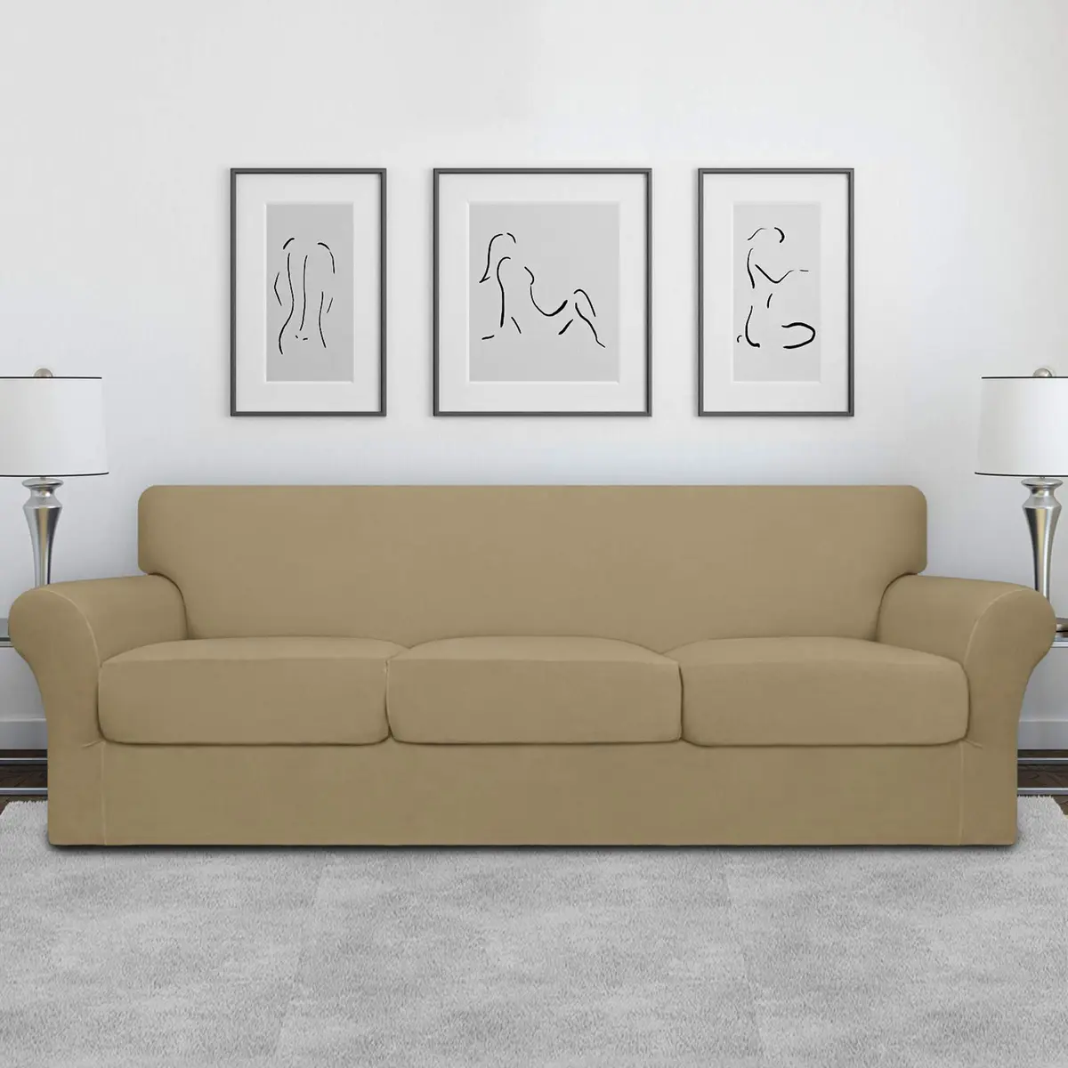 Easy-Going 4 Pieces Oversized Stretch Couch Cover for Dogs | Washable & Elastic Protection (100-120 chars) - view 2