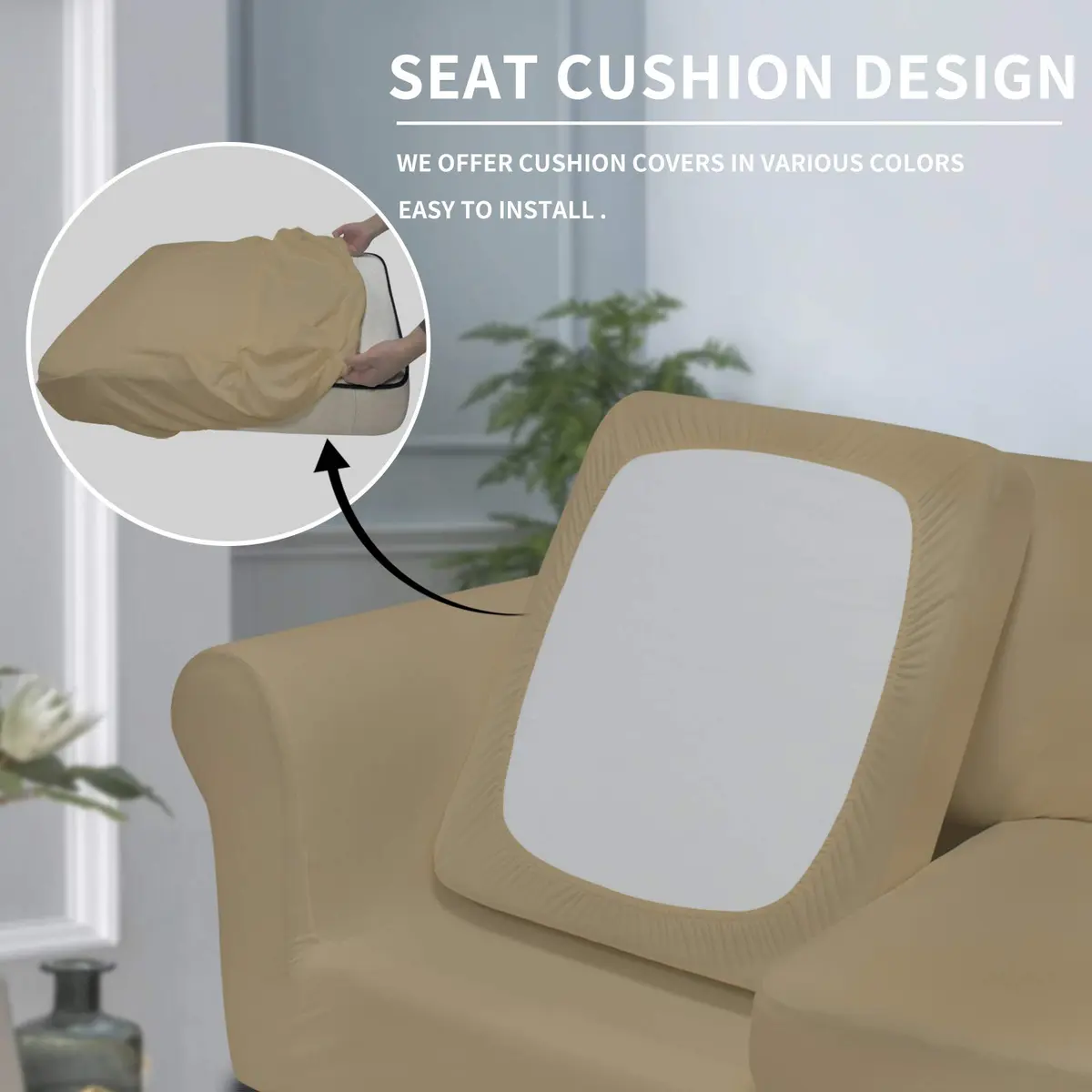 Easy-Going 4 Pieces Oversized Stretch Couch Cover for Dogs | Washable & Elastic Protection (100-120 chars) - view 3