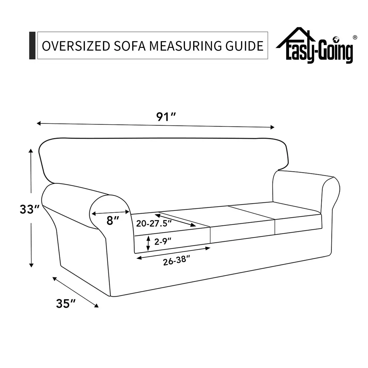 Easy-Going 4 Pieces Oversized Stretch Couch Cover for Dogs | Washable & Elastic Protection (100-120 chars) - view 4