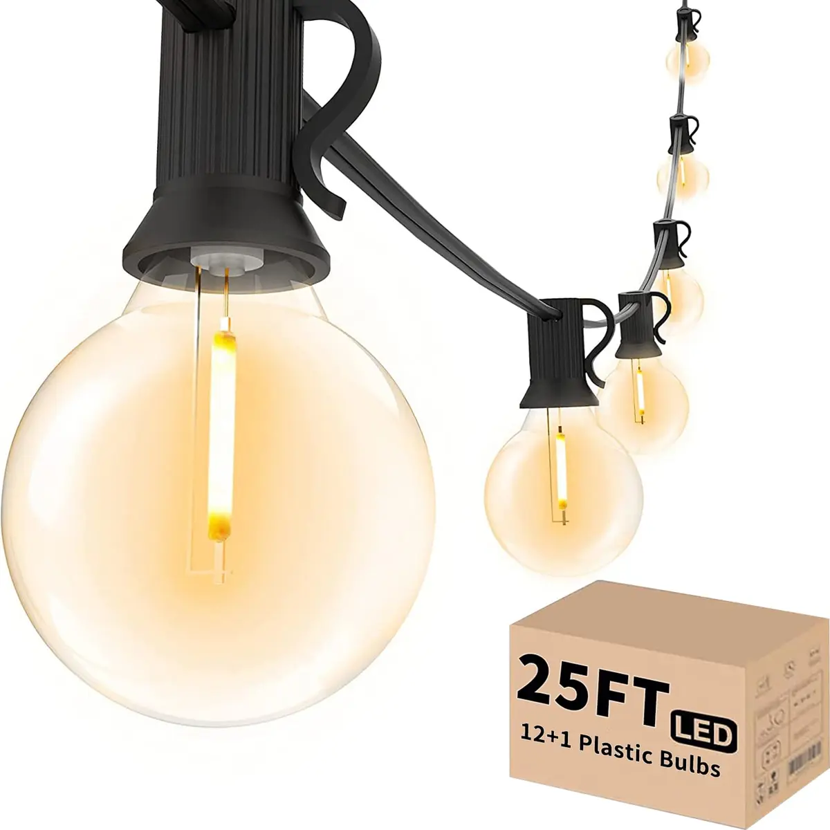 Svater Outdoor String Lights 25 FT G40 LED Waterproof Shatterproof Warm White - main product image