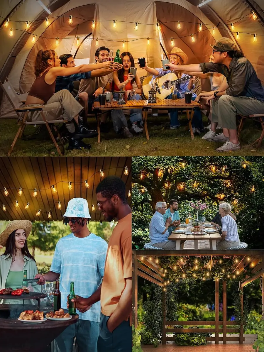 Svater Outdoor String Lights LED 25 FT Waterproof IP65 | Shatterproof, Dimmable, Commercial Grade - view 5