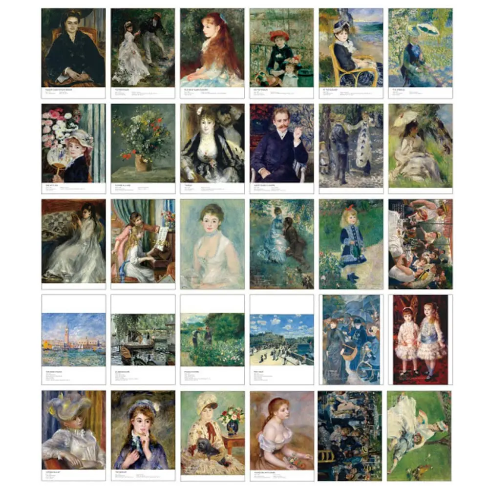 HOSTEESSCHOICE Pierre Auguste Renoir Art Postcards 10.16 cm x 15.24 cm (4 x 6 Inches) | 30 Famous Paintings Variety Pack - main product image